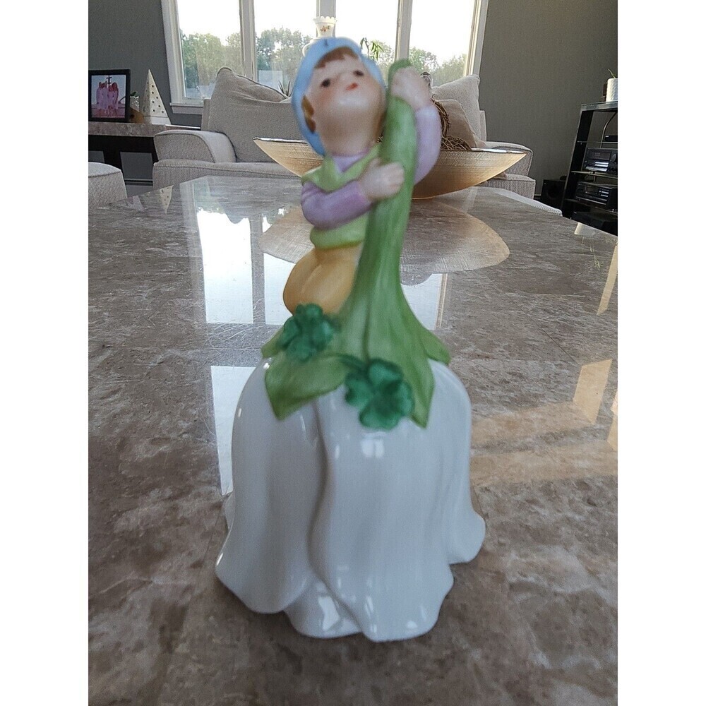 Avon Porcelin Elf Tulip Shamrock Bell, 1983